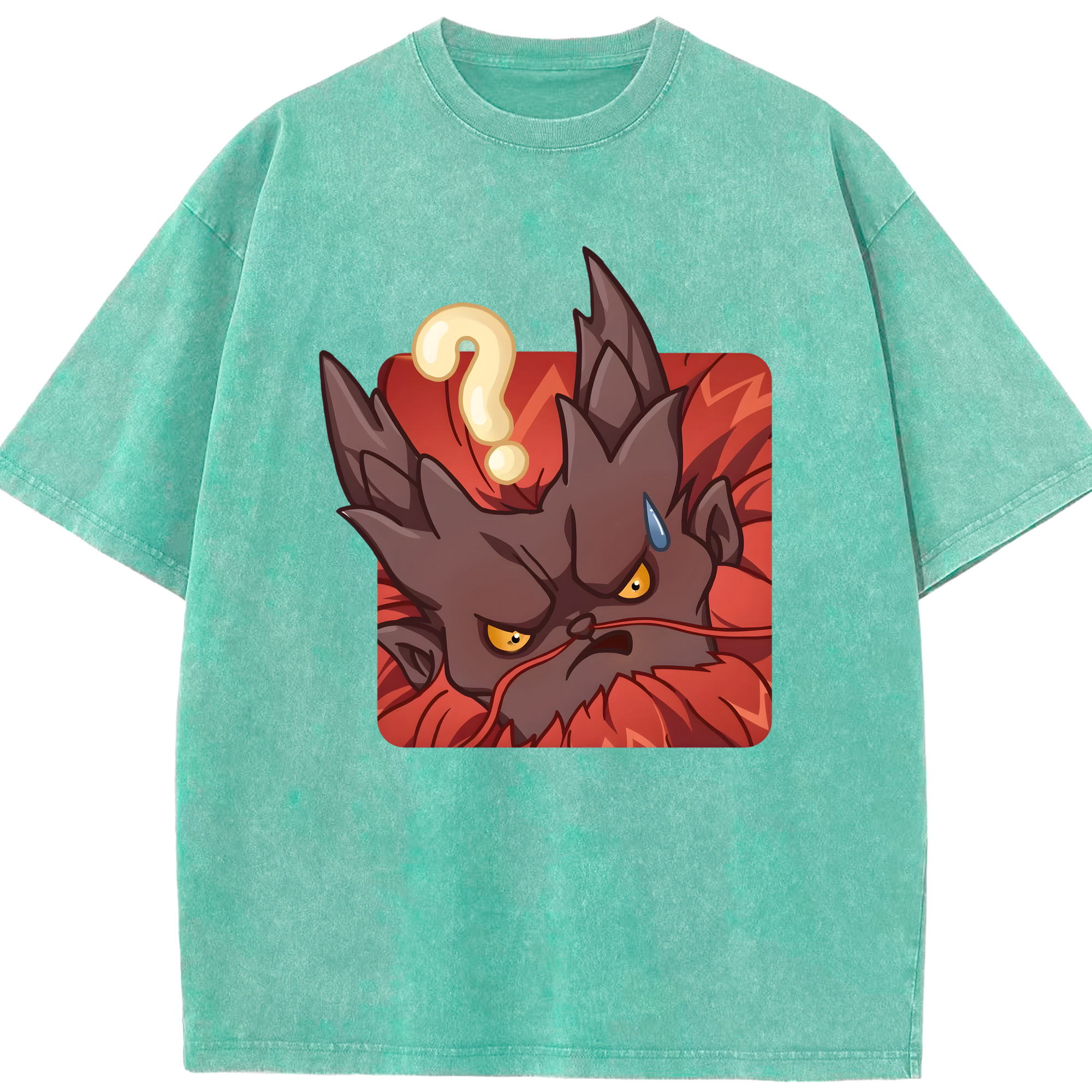 （画像用） Ne Zha 2 ナタ 魔童の大暴れ 綿100% ヴィンテージ風 半袖Tシャツ（フロントプリント）